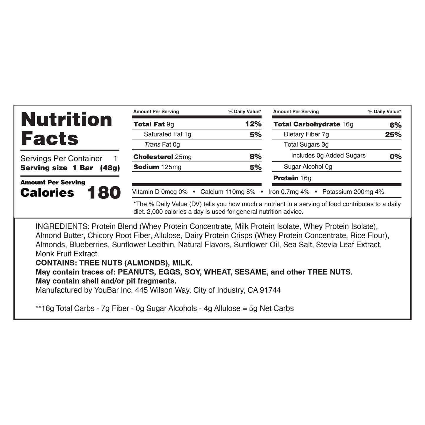 All Natty Protein Bar - Blueberry Almond Muffin