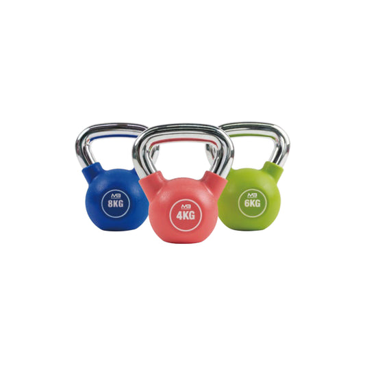 Dumbbell / Kettlebell - Poly Coated With Chrome Handle