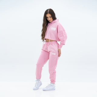 Boyfriend Cropped Hoodie - Baby Pink