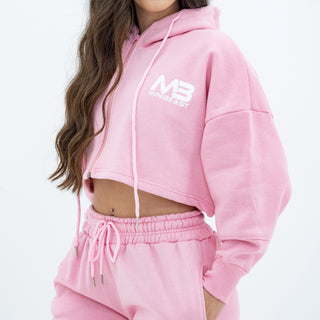 Boyfriend Cropped Hoodie - Baby Pink