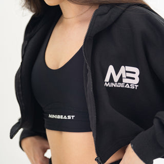 Boyfriend Cropped Hoodie - Black