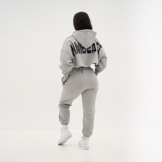 Boyfriend Cropped Hoodie - Heather Grey
