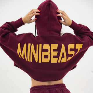 Boyfriend Cropped Hoodie - Maroon