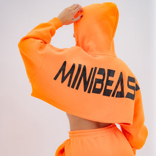 Boyfriend Cropped Hoodie - Neon Orange