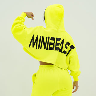 Boyfriend Cropped Hoodie - Neon Yellow