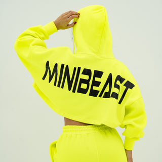Boyfriend Cropped Hoodie - Neon Yellow
