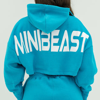 Boyfriend Cropped Hoodie - Sky Blue