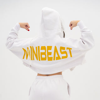 Boyfriend Cropped Hoodie - White