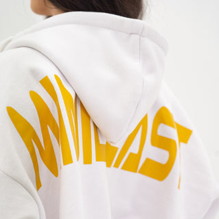 Boyfriend Cropped Hoodie - White