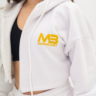 Boyfriend Cropped Hoodie - White