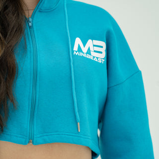 Boyfriend Cropped Hoodie - Sky Blue