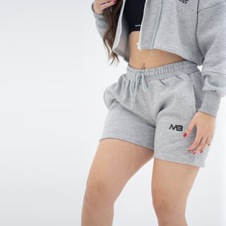 Boyfriend Biker Shorts - Heather Grey