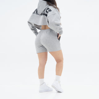 Boyfriend Biker Shorts - Heather Grey