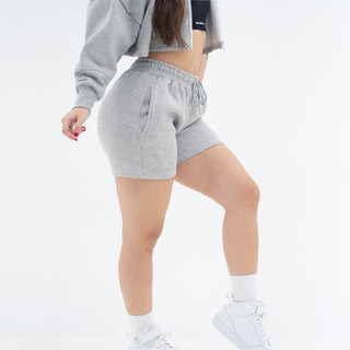 Boyfriend Biker Shorts - Heather Grey