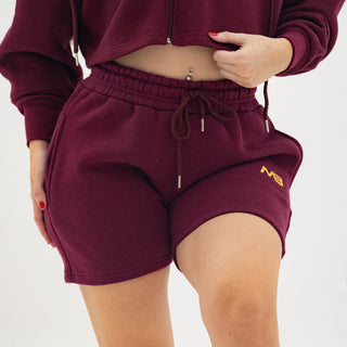 Boyfriend Biker Shorts - Maroon