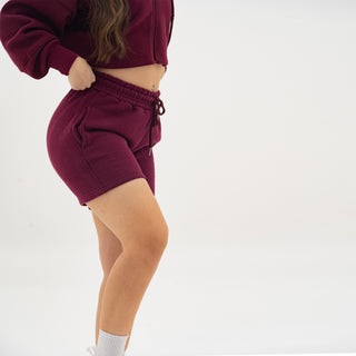 Boyfriend Biker Shorts - Maroon