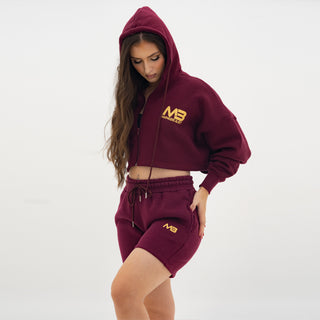 Boyfriend Biker Shorts - Maroon