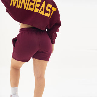 Boyfriend Biker Shorts - Maroon