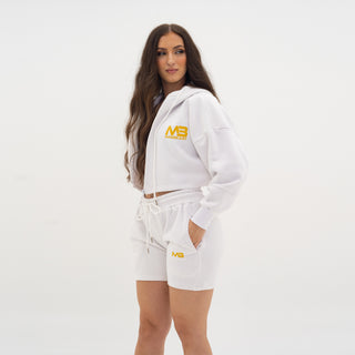 Boyfriend Biker Shorts - White