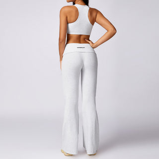 Cora Flare Leggings - Heather White