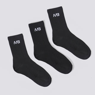 MB Crew Socks (3 Pack) - Black