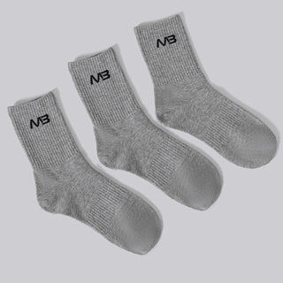 MB Crew Socks (3 Pack) - Grey