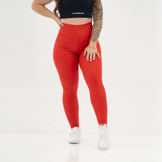 Curve Classic Leggings Pattern - Red Cheetah