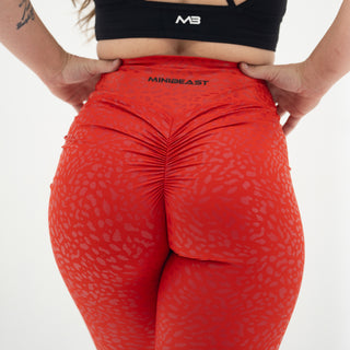 Curve Classic Leggings Pattern - Red Cheetah