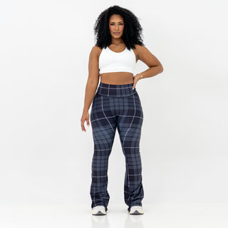 Curve Cargo EVO Flare Leggings - Charcoal Gingham