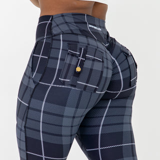 Curve Cargo EVO Flare Leggings - Charcoal Gingham