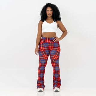 Curve Cargo EVO Flare Leggings - Red Gingham