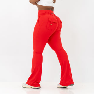 Curve Cargo EVO Flare Leggings - Scarlet