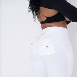 Curve Cargo EVO Flare Leggings - White