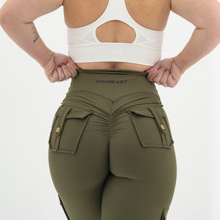 Curve Cargo EVO Leggings - Army Green