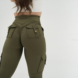 Curve Cargo EVO Leggings - Army Green