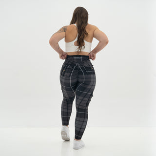 Curve Cargo EVO Leggings Pattern - Charcoal Gingham