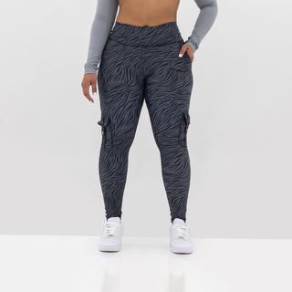 Curve Cargo EVO Leggings Pattern - Charcoal Zebra
