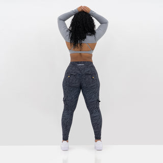 Curve Cargo EVO Leggings Pattern - Charcoal Zebra