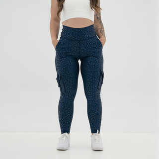 Curve Cargo EVO Leggings Pattern - Navy Cheetah