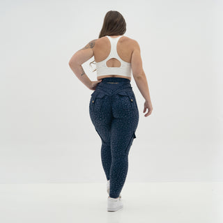 Curve Cargo EVO Leggings Pattern - Navy Cheetah