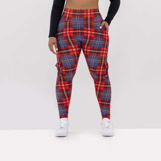 Curve Cargo EVO Leggings Pattern - Red Gingham