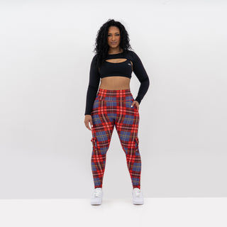 Curve Cargo EVO Leggings Pattern - Red Gingham