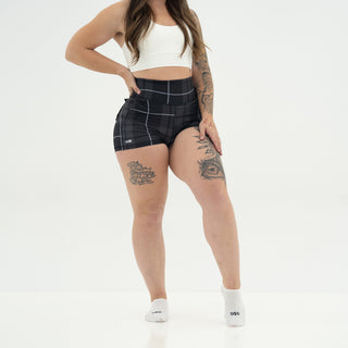 Curve Cargo EVO Shorts Pattern - Charcoal Gingham