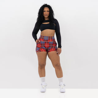 Curve Cargo EVO Shorts Pattern - Red Gingham