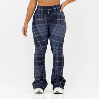 Curve Cargo Flare Leggings - Charcoal Gingham