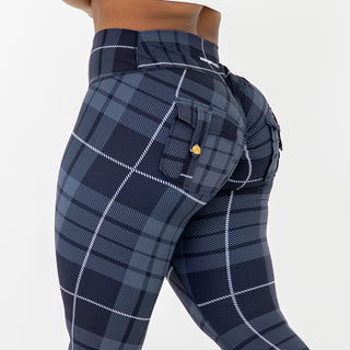Curve Cargo Flare Leggings - Charcoal Gingham