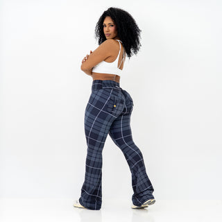Curve Cargo Flare Leggings - Charcoal Gingham