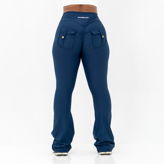 Curve Cargo Flare Leggings - Navy
