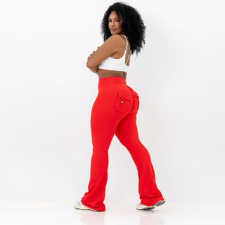 Curve Cargo Flare Leggings - Scarlet