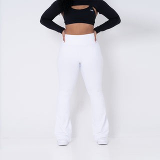 Curve Cargo Flare Leggings - White